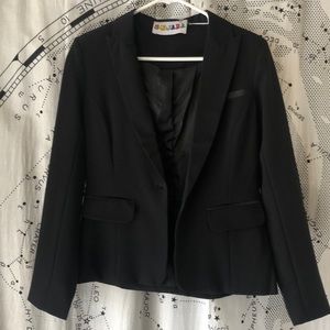 blazer/ tailored jacket w french bulldog on back!